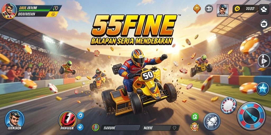 Gameplay Racing di 55FIVE yang seru dan mendebarkan.