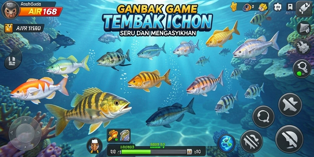 Tampilan gameplay menarik dari AIR168 saat menangkap ikan.