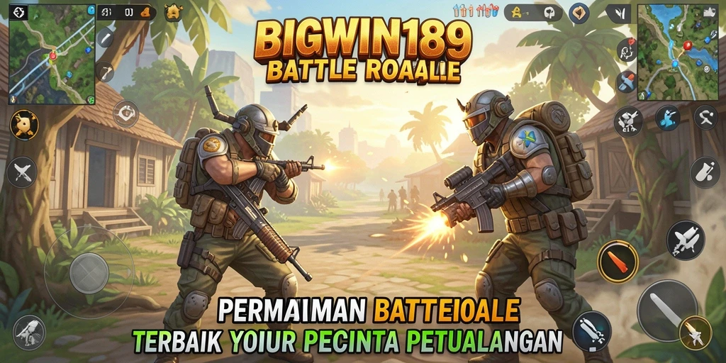Tampilkan gameplay mendebarkan dalam pertempuran Battle Royale.