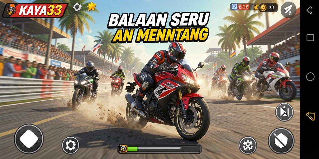 Screenshot KAYA33 menampilkan momen balapan yang seru dan mendebarkan.