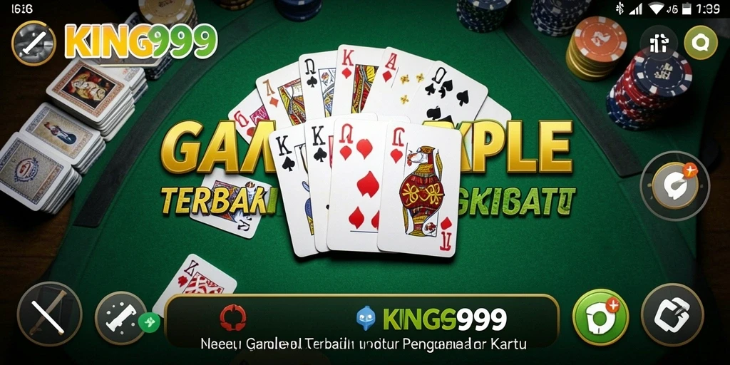 Screenshot utama KING999 menampilkan suasana bermain Gaple yang seru.