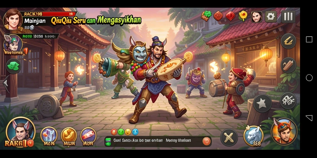 Tampilan gameplay QiuQiu yang seru dan menarik.