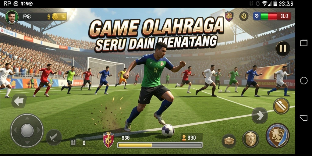 Screenshot gameplay RP8 yang menampilkan aksi seru dalam olahraga.
