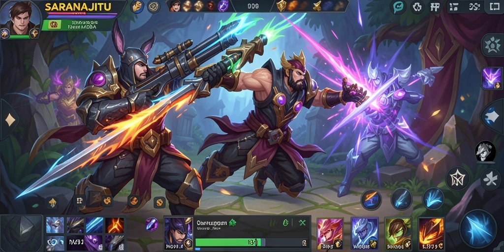 Gameplay dinamis dengan aksi pertarungan seru di SARANAJITU.