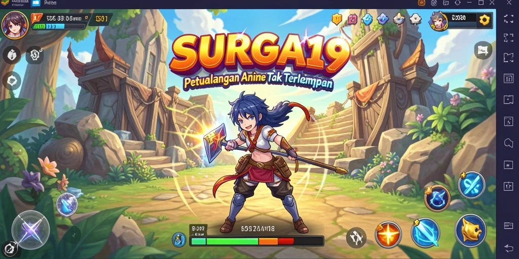 Tampilan karakter dan aksi seru dari gameplay SURGA19.